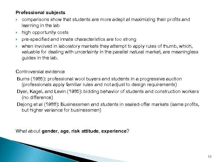 Professional subjects comparisons show that students are more adept at maximizing their profits and