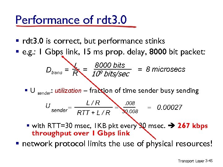 Performance of rdt 3. 0 § rdt 3. 0 is correct, but performance stinks