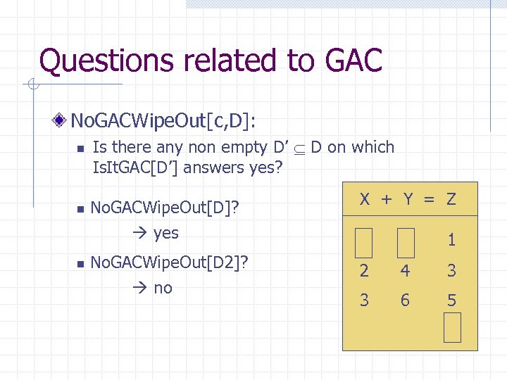 Questions related to GAC No. GACWipe. Out[c, D]: n n n Is there any