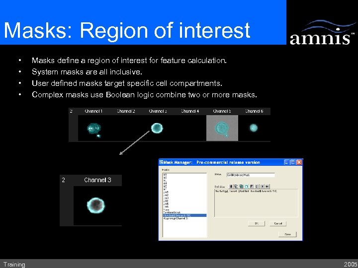 Masks: Region of interest • • Training Masks define a region of interest for