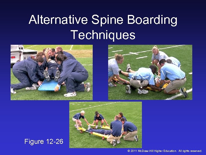 Alternative Spine Boarding Techniques Figure 12 -26 © 2011 Mc. Graw-Hill Higher Education. All