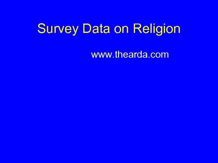 Survey Data on Religion www. thearda. com 