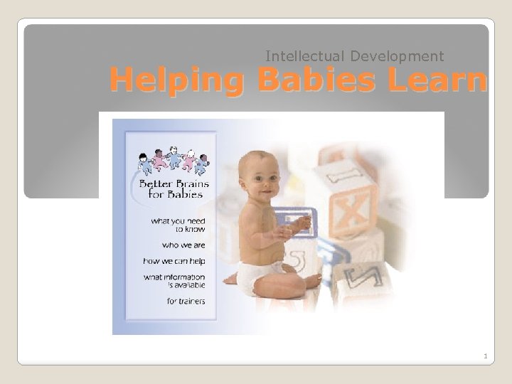 Intellectual Development Helping Babies Learn 1 