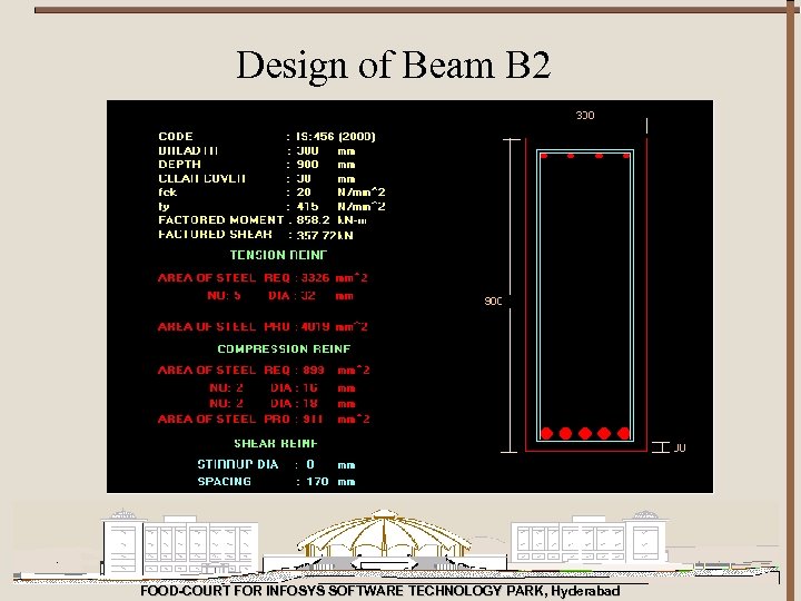 Design of Beam B 2 FOOD-COURT FOR INFOSYS SOFTWARE TECHNOLOGY PARK, Hyderabad 