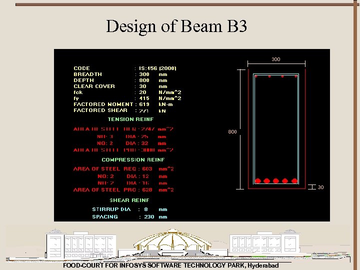 Design of Beam B 3 FOOD-COURT FOR INFOSYS SOFTWARE TECHNOLOGY PARK, Hyderabad 