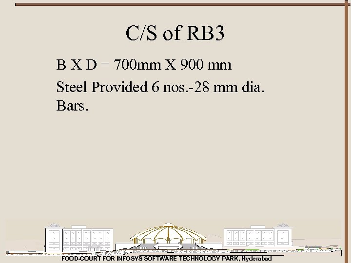 C/S of RB 3 B X D = 700 mm X 900 mm Steel