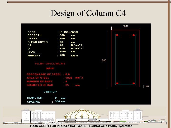 Design of Column C 4 FOOD-COURT FOR INFOSYS SOFTWARE TECHNOLOGY PARK, Hyderabad 