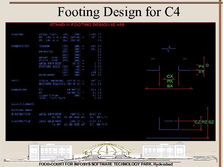 Footing Design for C 4 FOOD-COURT FOR INFOSYS SOFTWARE TECHNOLOGY PARK, Hyderabad 
