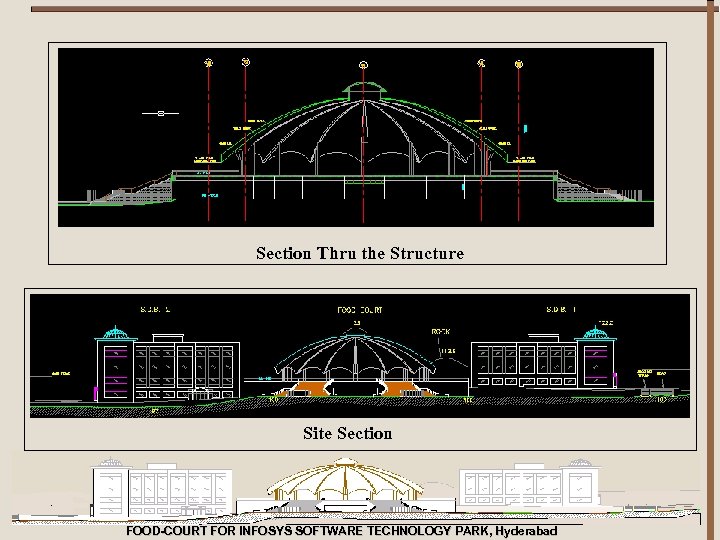 Section Thru the Structure Site Section FOOD-COURT FOR INFOSYS SOFTWARE TECHNOLOGY PARK, Hyderabad 