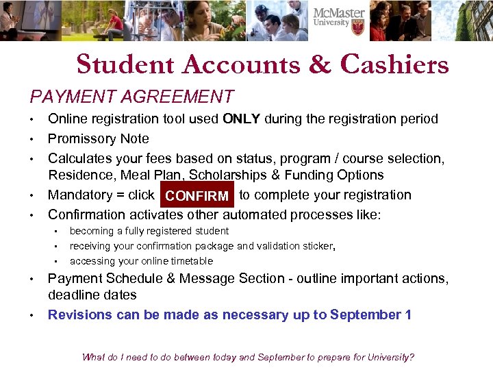 Student Accounts & Cashiers PAYMENT AGREEMENT • • • Online registration tool used ONLY