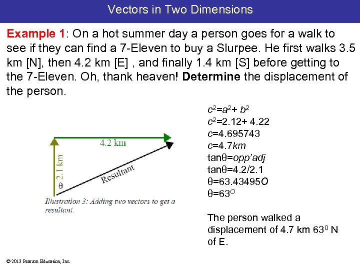 Vectors in Two Dimensions Example 1: On a hot summer day a person goes