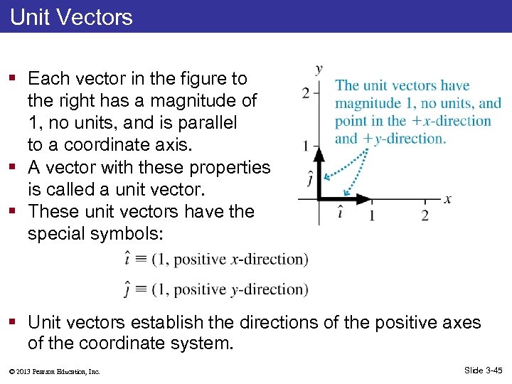 Unit Vectors § Each vector in the figure to the right has a magnitude