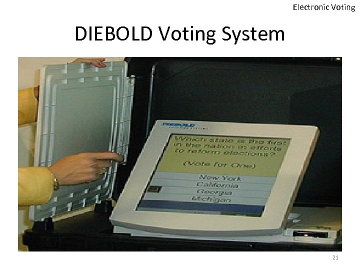 Electronic Voting DIEBOLD Voting System 21 