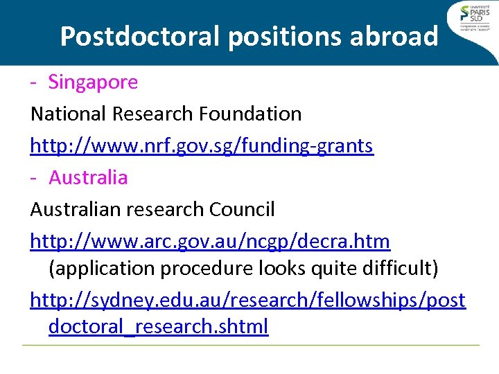 Postdoctoral positions abroad - Singapore National Research Foundation http: //www. nrf. gov. sg/funding-grants -