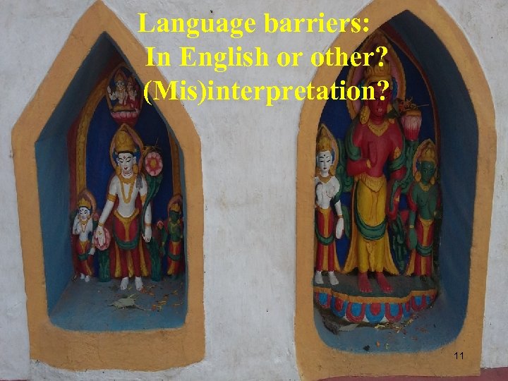 Language barriers: In English or other? (Mis)interpretation? 11 