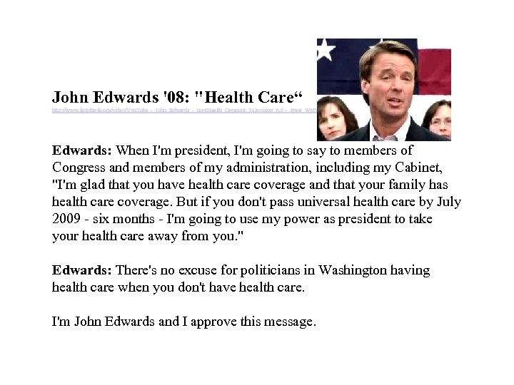 John Edwards '08: 