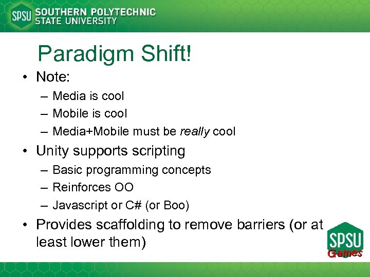 Paradigm Shift! • Note: – Media is cool – Mobile is cool – Media+Mobile