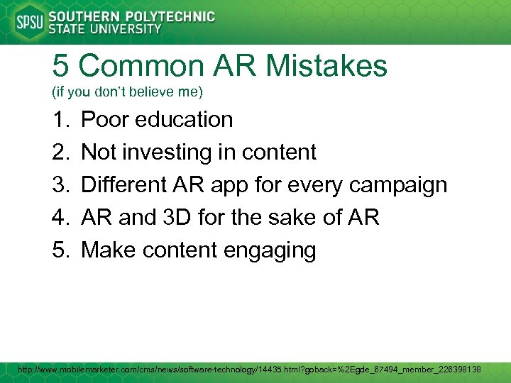 5 Common AR Mistakes (if you don’t believe me) 1. 2. 3. 4. 5.