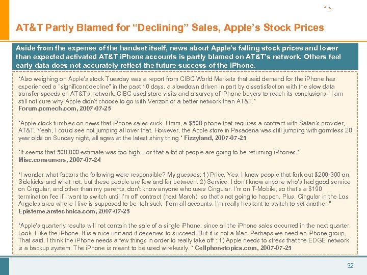 AT&T Partly Blamed for “Declining” Sales, Apple’s Stock Prices Aside from the expense of
