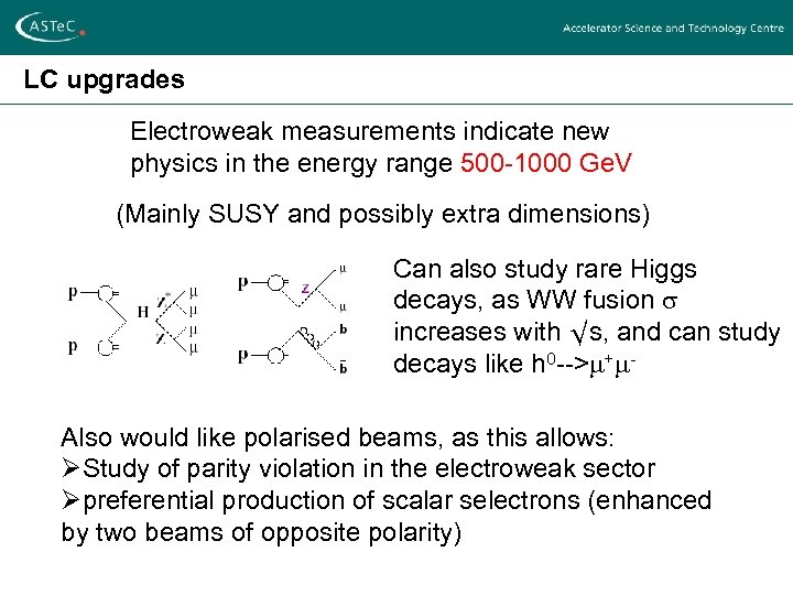 LC upgrades Electroweak measurements indicate new physics in the energy range 500 -1000 Ge.