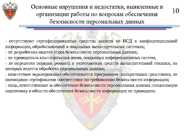 Обеспечение безопасности персональных данных в организации. Основные виды угроз персональных данных. Классификация выявленных нарушений в области защиты информации. Типовые нарушения выявленные Роскомнадзором персональные данные. Основные актуальные угрозы безопасности персональных данных в школе.