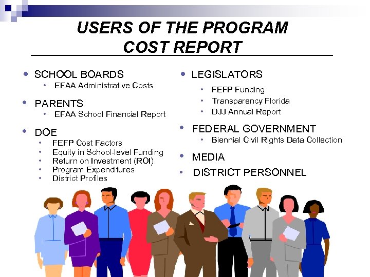 USERS OF THE PROGRAM COST REPORT • SCHOOL BOARDS • EFAA Administrative Costs •