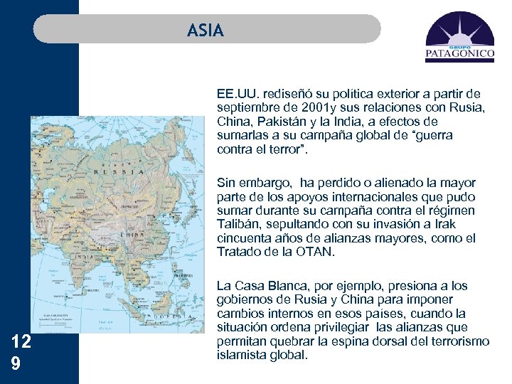 ASIA 12 9 EE. UU. rediseñó su política exterior a partir de septiembre de