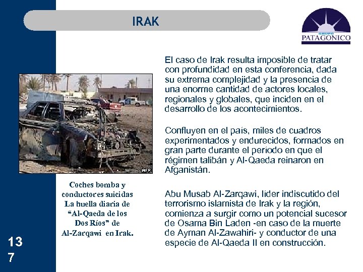 IRAK 13 7 Coches bomba y conductores suicidas La huella diaria de “Al-Qaeda de