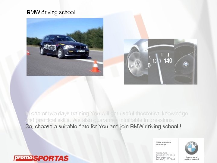 BMW driving school In one or two days training You will get useful theoretical