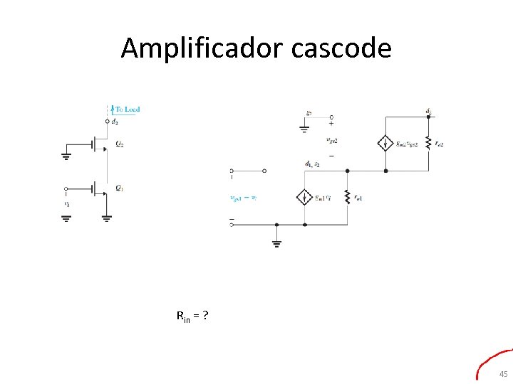 Amplificador cascode Rin = ? 45 