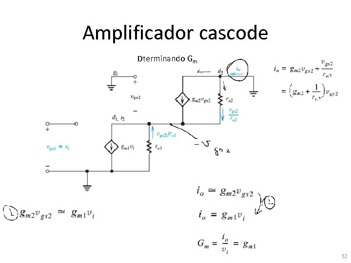 Amplificador cascode Dterminando Gm 52 