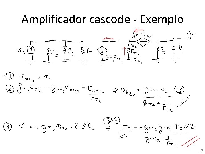 Amplificador cascode - Exemplo 59 