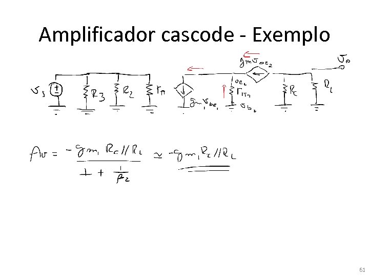 Amplificador cascode - Exemplo 61 