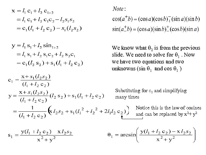 We know what 2 is from the previous slide. We need to solve for