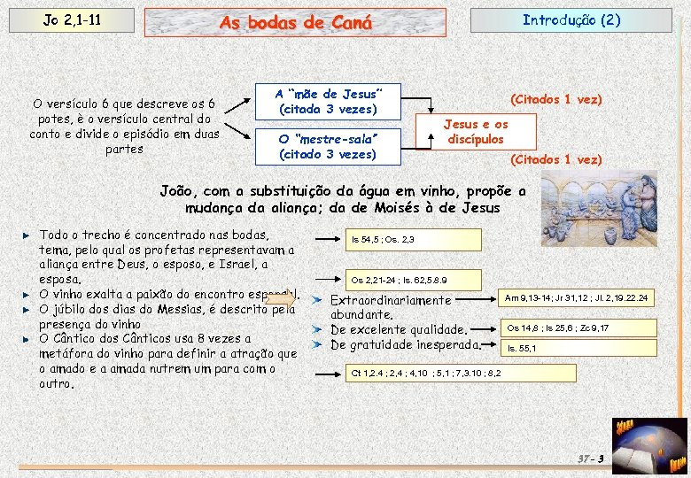 Jo 2, 1 -11 As bodas de Caná O versículo 6 que descreve os