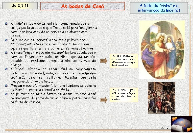 Jo 2, 1 -11 As bodas de Caná A “mãe” símbolo do Israel fiel,