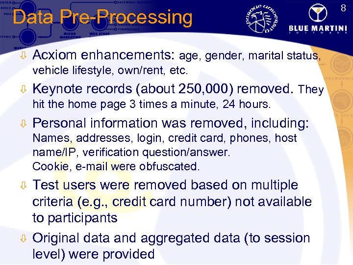 Data Pre-Processing ò Acxiom enhancements: age, gender, marital status, vehicle lifestyle, own/rent, etc. ò