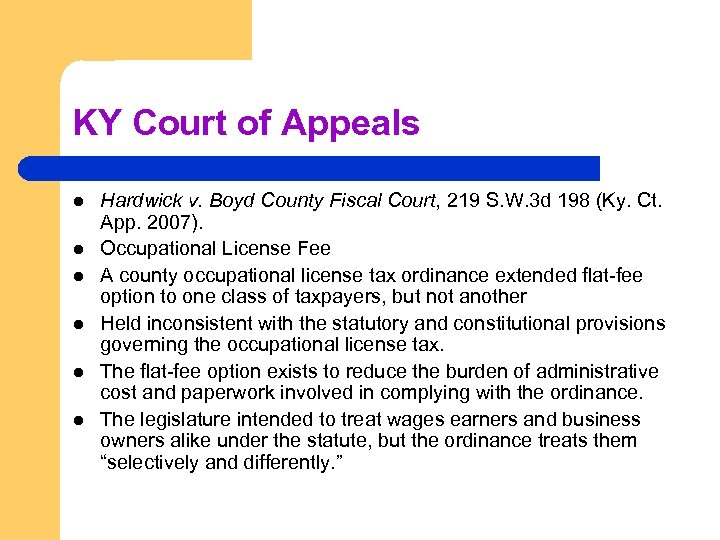 KY Court of Appeals l l l Hardwick v. Boyd County Fiscal Court, 219