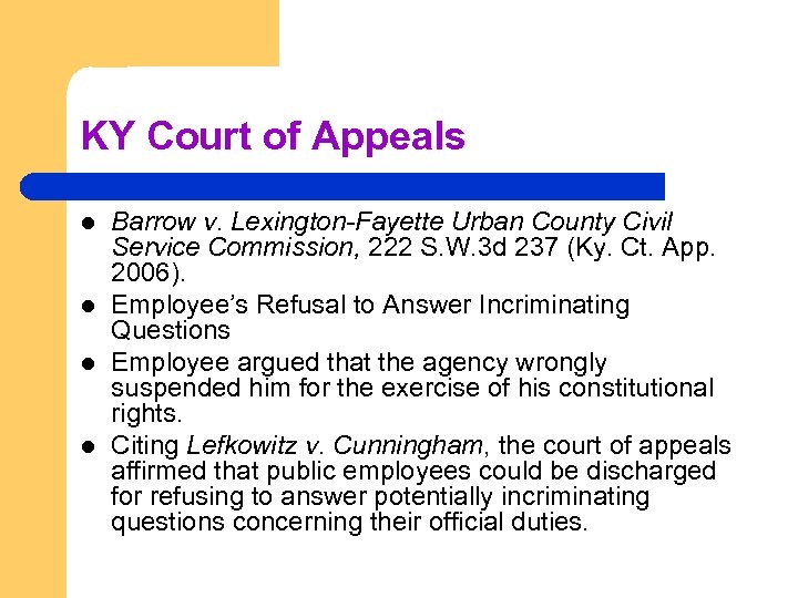KY Court of Appeals l l Barrow v. Lexington-Fayette Urban County Civil Service Commission,