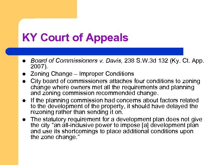 KY Court of Appeals l l l Board of Commissioners v. Davis, 238 S.