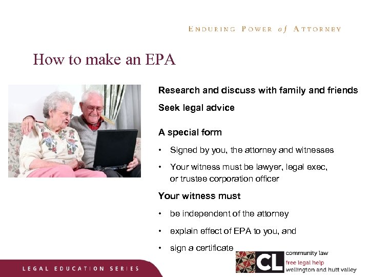 How to make an EPA Research and discuss with family and friends Seek legal