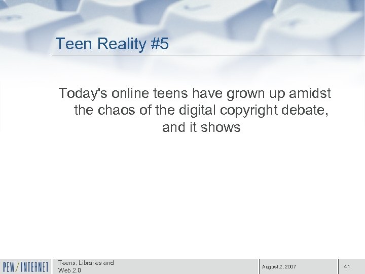 Teen Reality #5 Today's online teens have grown up amidst the chaos of the