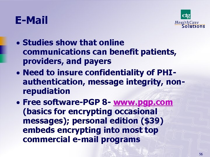E-Mail · Studies show that online communications can benefit patients, providers, and payers ·
