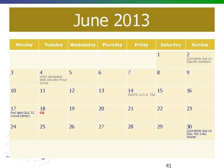 June 2013 Monday Tuesday Wednesday Thursday Friday Saturday Sunday 1 3 10 17 2