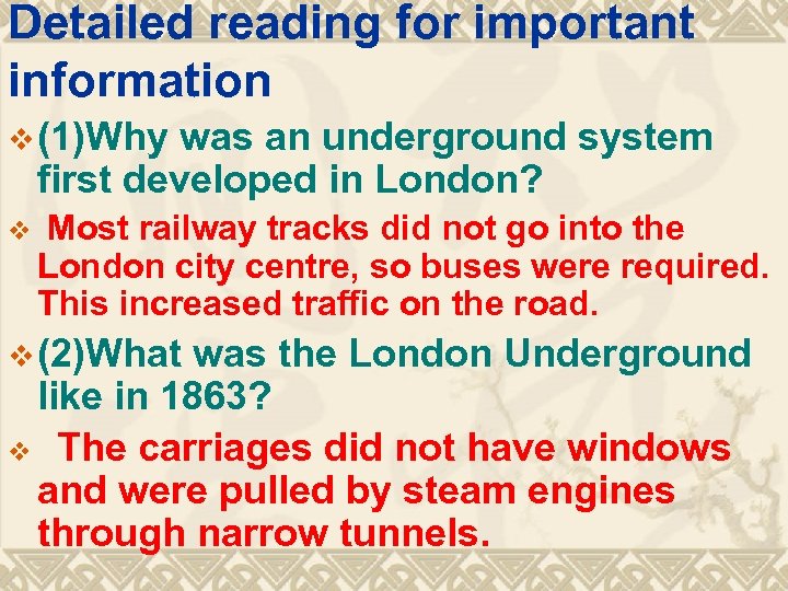 Detailed reading for important information v (1)Why was an underground system first developed in