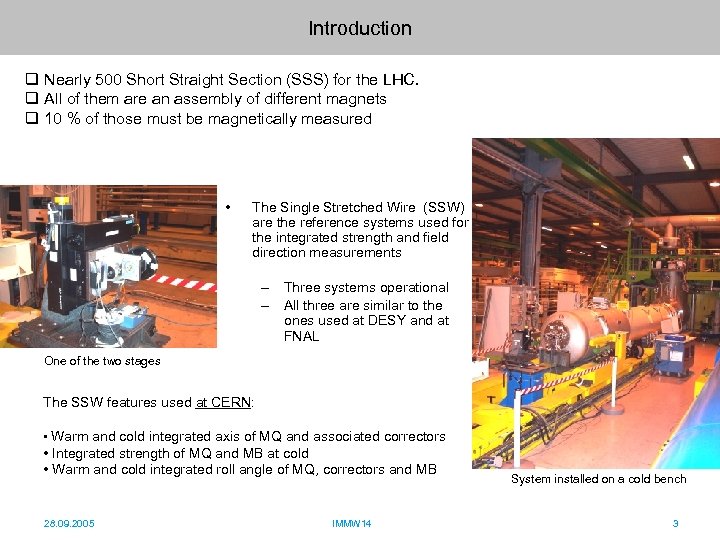 Introduction q Nearly 500 Short Straight Section (SSS) for the LHC. q All of