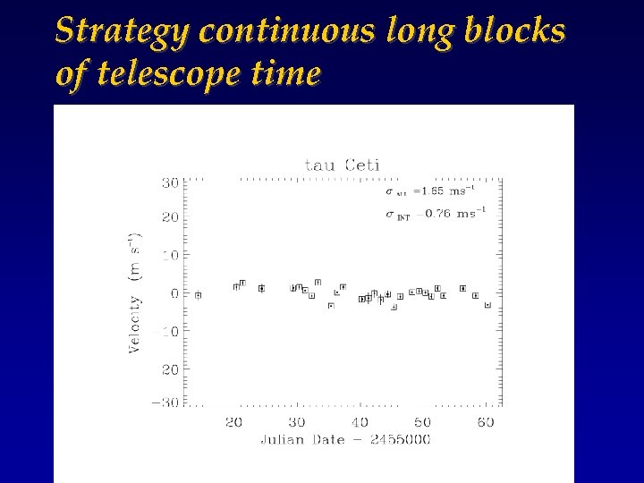 Strategy continuous long blocks of telescope time 