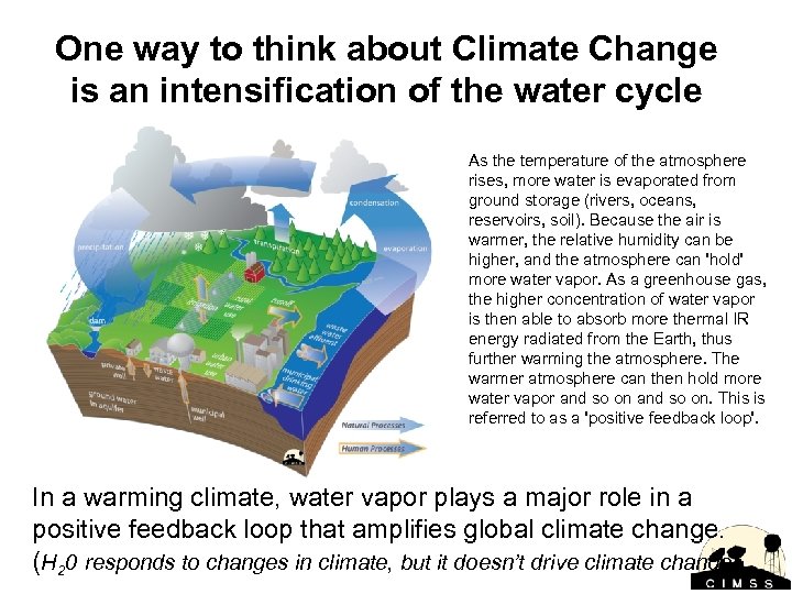 One way to think about Climate Change is an intensification of the water cycle