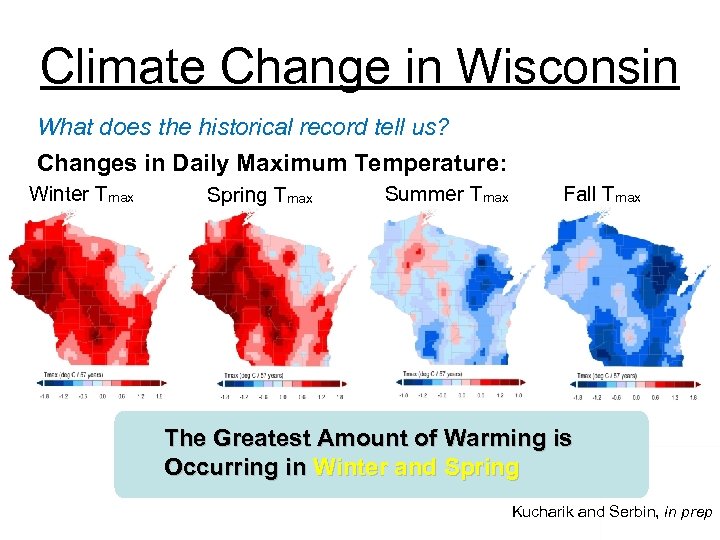 Climate Change in Wisconsin What does the historical record tell us? Changes in Daily