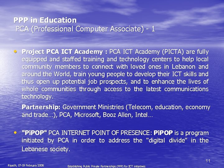 PPP in Education PCA (Professional Computer Associate) - 1 • Project PCA ICT Academy